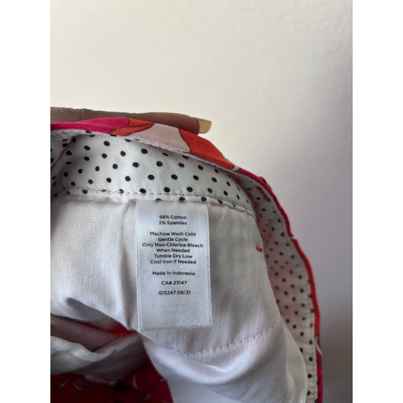 Talbots Sz 10 Floral Print Cropped Capri Pants Vibrant Summer Dopamine Artsy - Picture 4 of 14